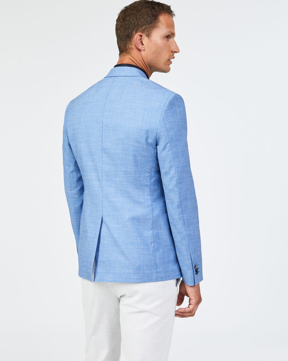 Slim Stretch Textured Tailored Blazer, Sky Blue, hi-res
